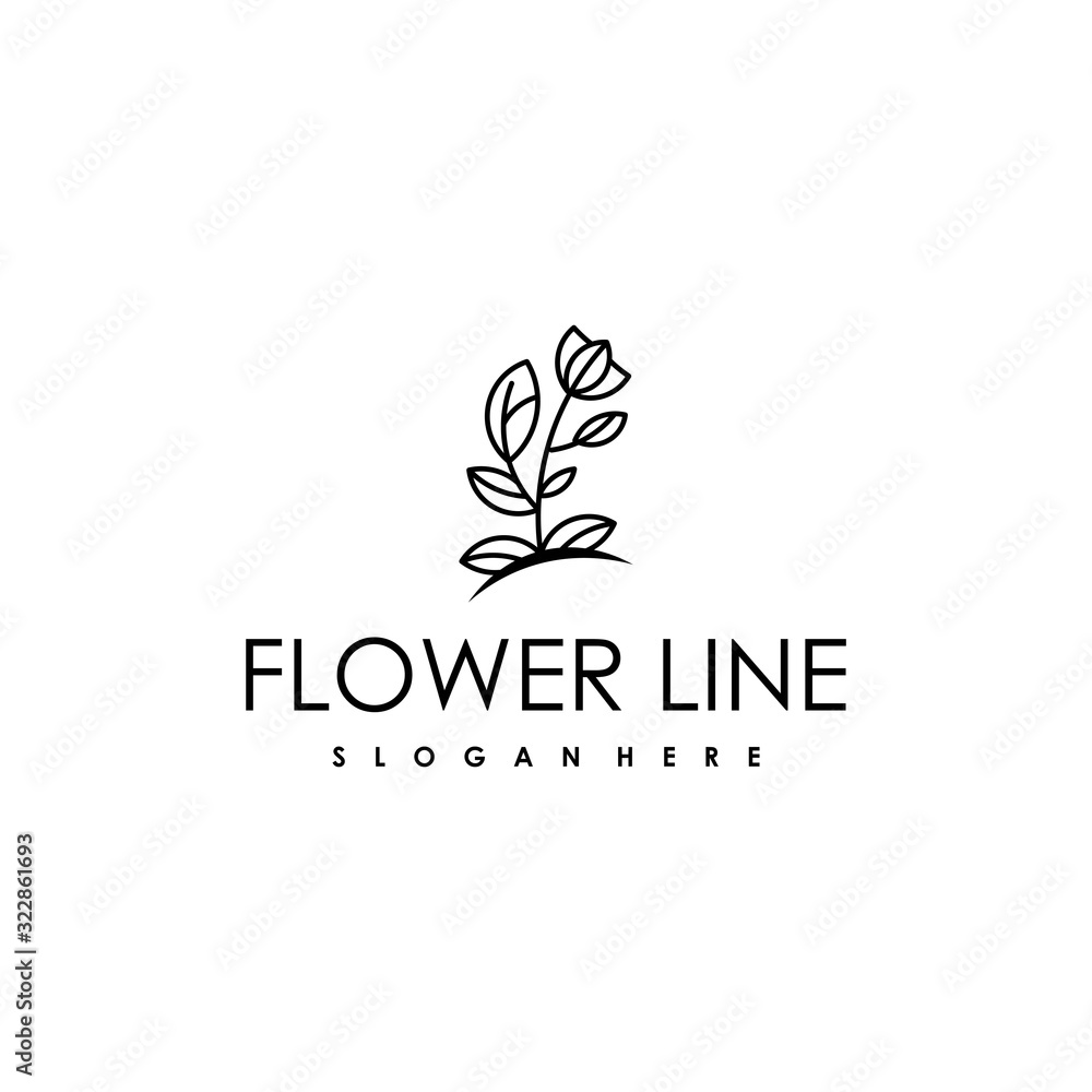 Beauty logo with a flower