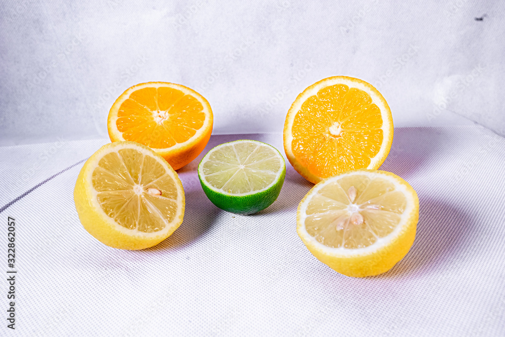 Lemon Lime Orange on White background Lemon Lime Orange on White background