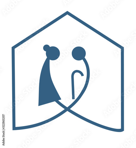 illustration of an old people's home