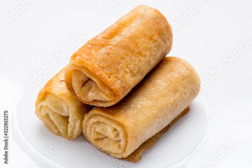 spring rolls on a white background