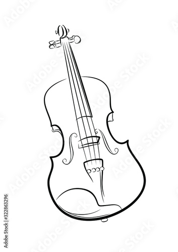 The Sketch of a classical variety violin.