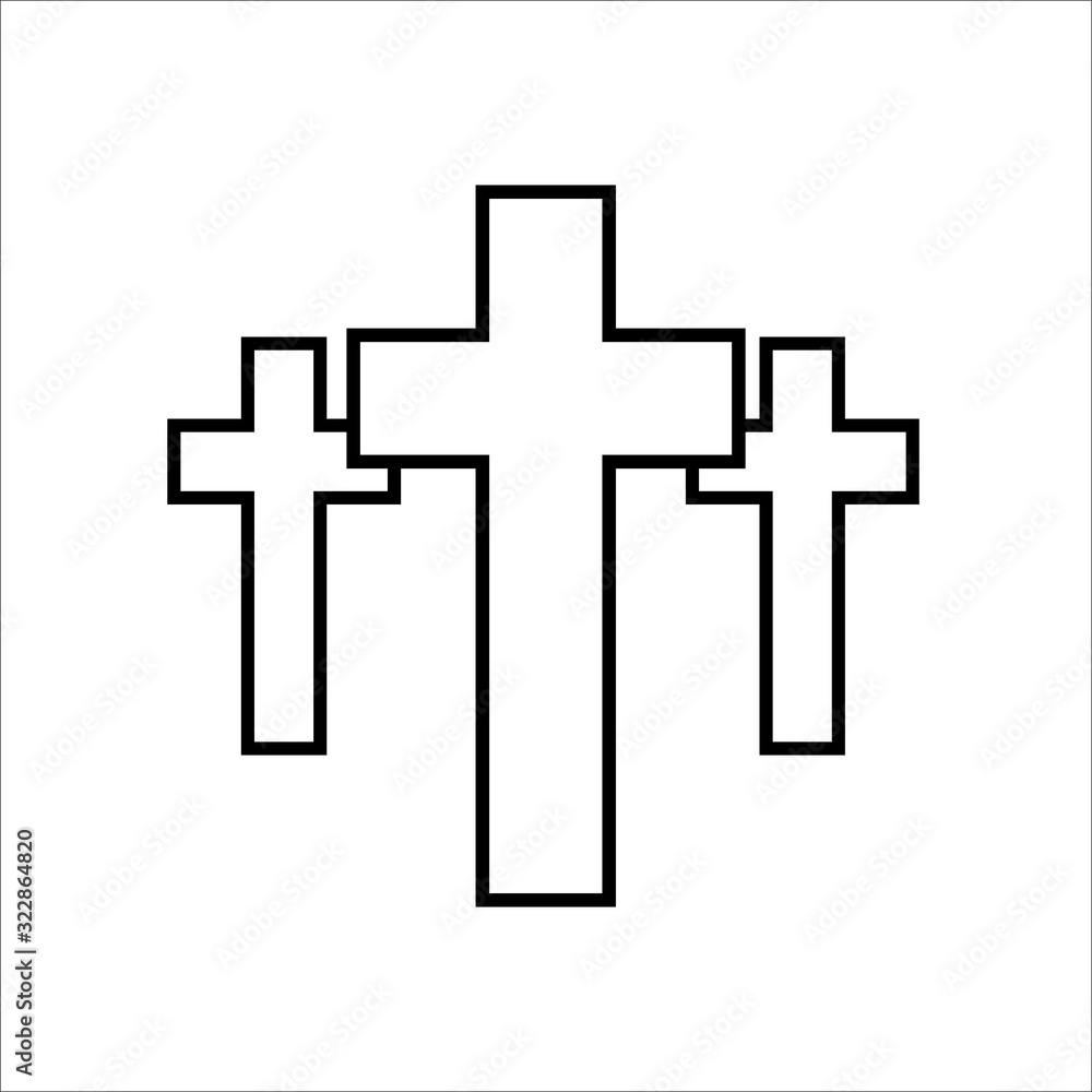 Three Religion cross icon vector illustration on white background Three Religion cross icon vector illustration on white background