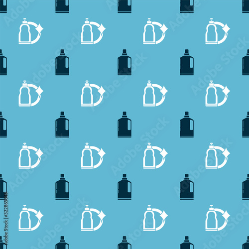 Set Plastic bottles for liquid dishwashing liquid and Plastic bottles for liquid dishwashing liquid on seamless pattern. Vector