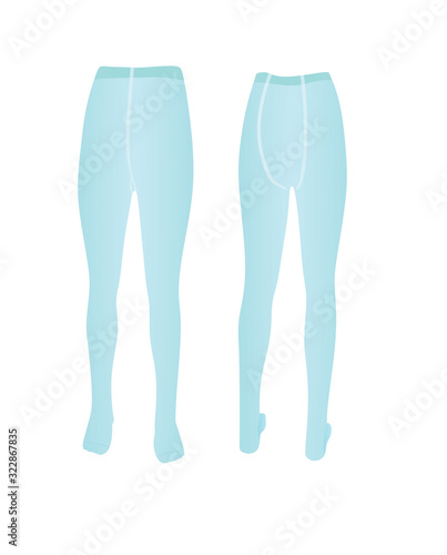 Blue kids pantyhose. vector illustration