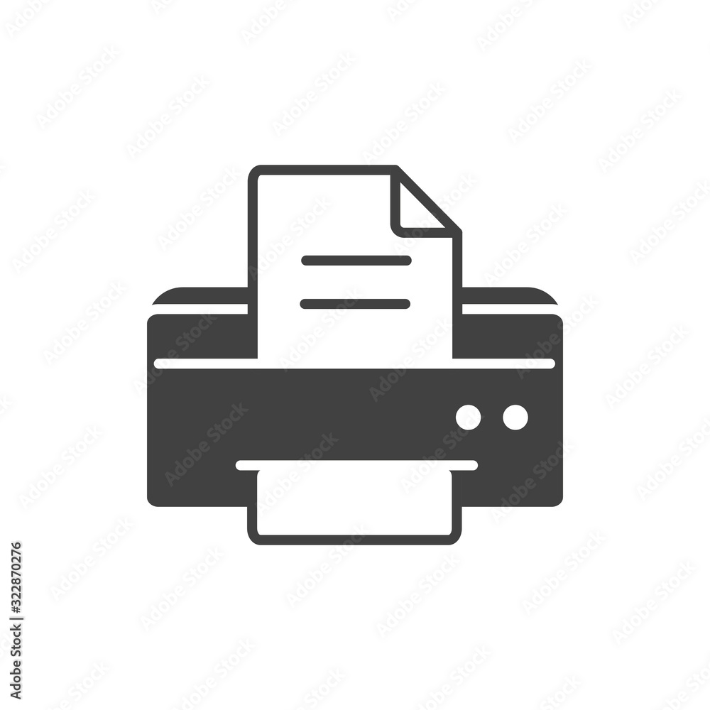 office equipment paper printer supply silhouette on white background