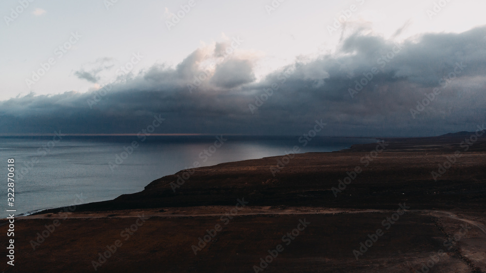 aerial landscape low light cloudy sunset aerial landscape low light cloudy sunset