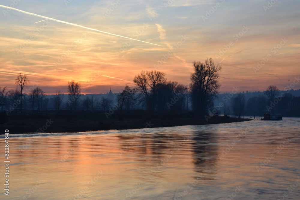 River Vltava in winter - Prague Czech republic