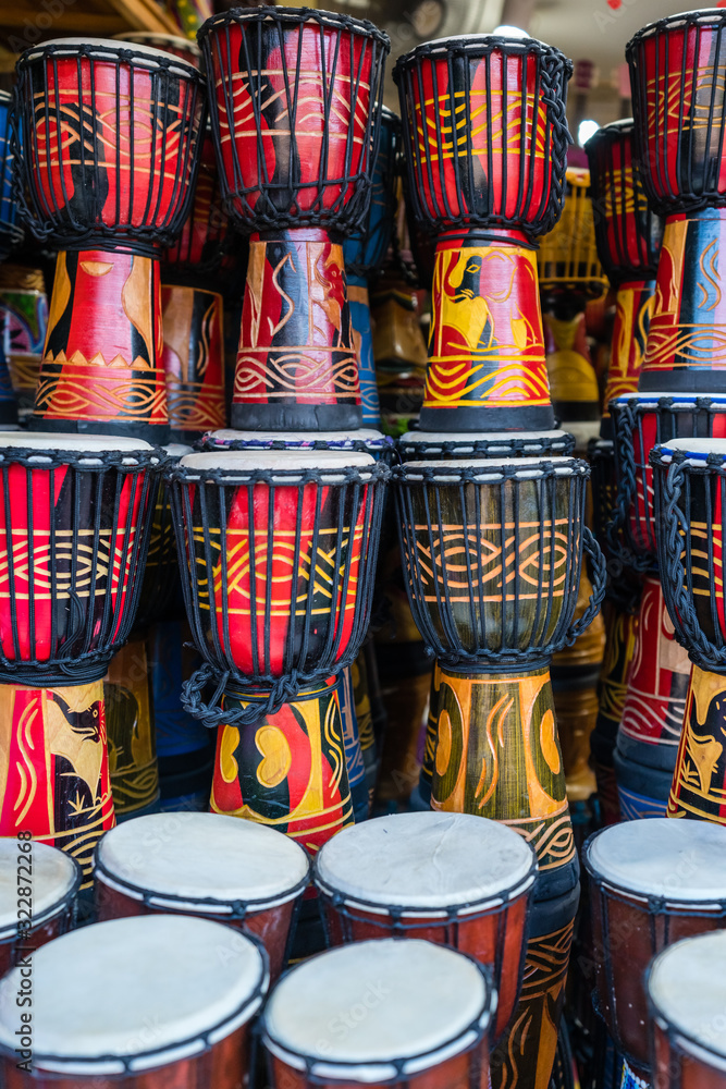Drums for sale in instrument shop in China