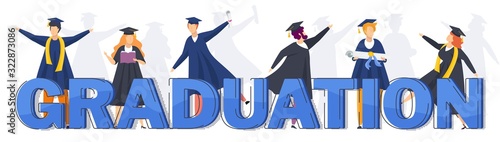 Word graduation typography vector concept