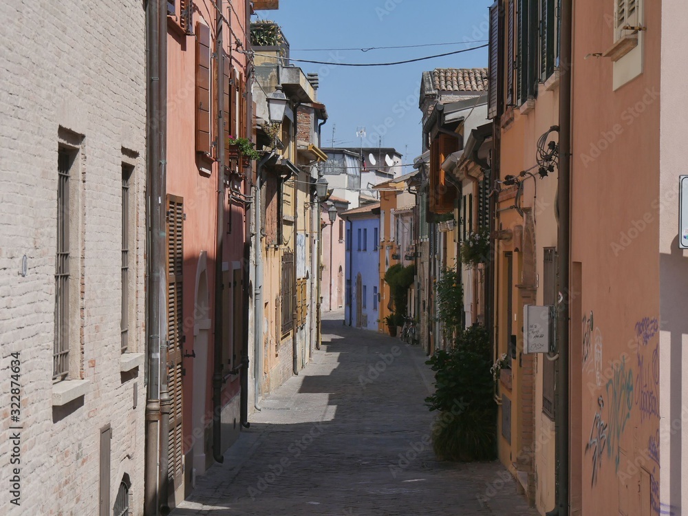 Fototapeta premium Borgo San Giuliano typical street with low and colorful houses