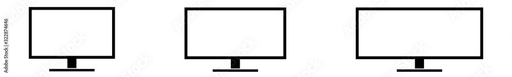 Screen Icon Black | Monitor Illustration | Computer Display Symbol | Device Logo | TV Television Sign | Isolated | Variations Screen Icon Black | Monitor Illustration | Computer Display Symbol | Device Logo | TV Television Sign | Isolated | Variations