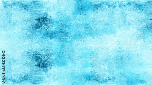 Abstract aquamarine turquoise  watercolor painted paper texture background