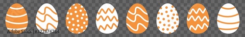 Easter Egg Icon Orange | Painted Eggs Illustration | Happy Easter Hunt Symbol | Holiday Logo | April Spring Sign | Isolated | Variations photo