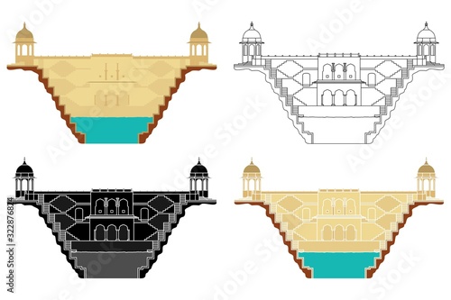 Panna Meena ka Kund stepwell in section