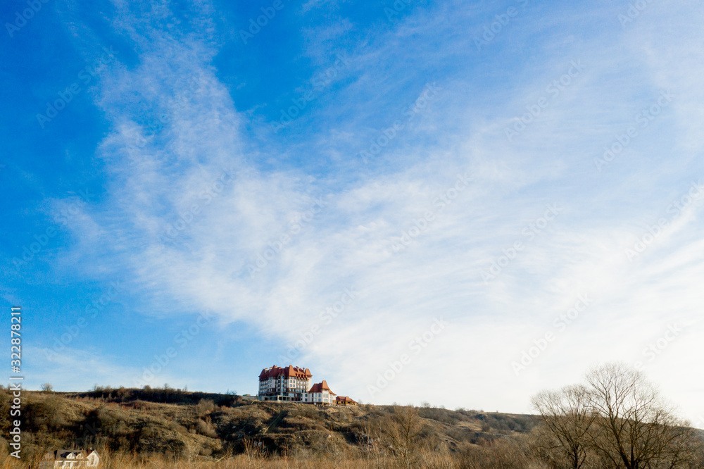 Fototapeta premium New Hotel on top of the mountain