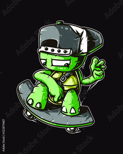 turtle skateboard artwork