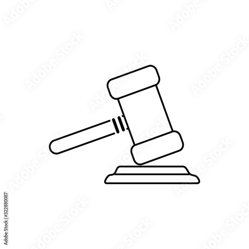 money business financial law justice hammer line style icon