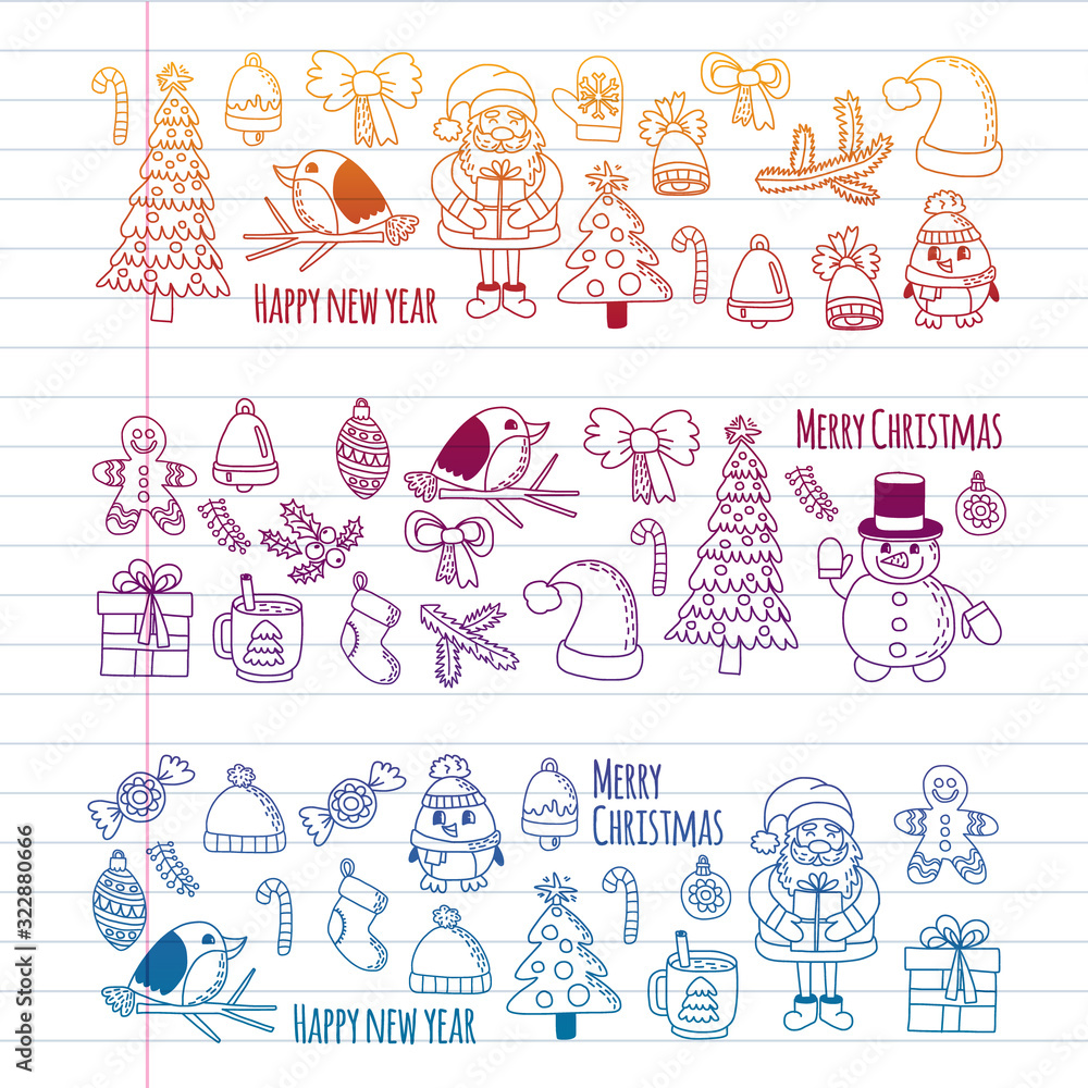Christmas element in doodle kids drawing style. Vector pattern. Christmas element in doodle kids drawing style. Vector pattern.