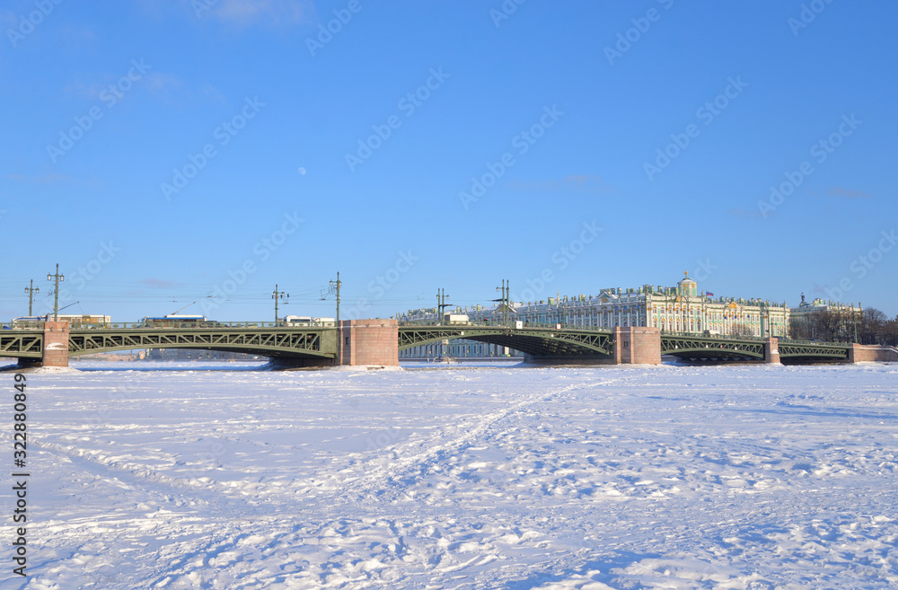 Palace Bridge at winter. Palace Bridge at winter.
