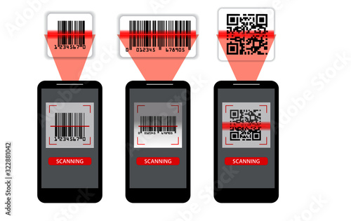 set of various bar code or set of packaging label bar code or qr codes. eps 10, easy to modify