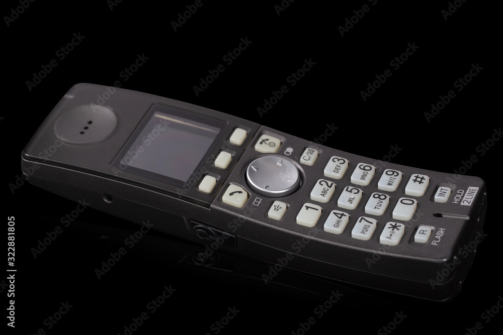 Wireless phone, isolated on black background, with clipping path Wireless phone, isolated on black background, with clipping path