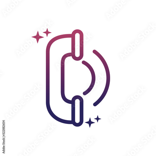 telephone center service helpline social media gradient style icon
