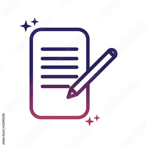 document pen writing social media gradient style icon