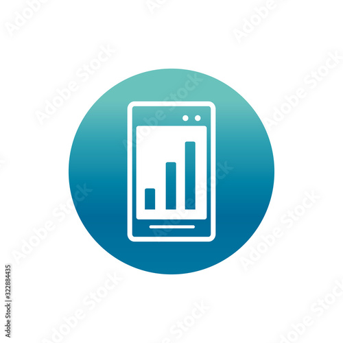 office smartphone statistic chart report supply block gradient style icon