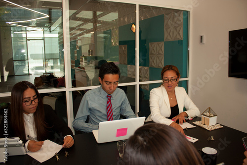 Businesswoman employees and coworkers in brainstorm in Mexico City