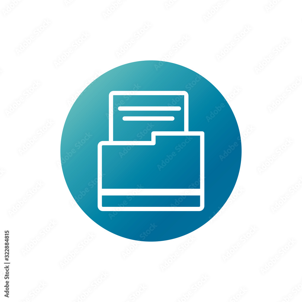 office folder file archive stationery supply block gradient style icon office folder file archive stationery supply block gradient style icon
