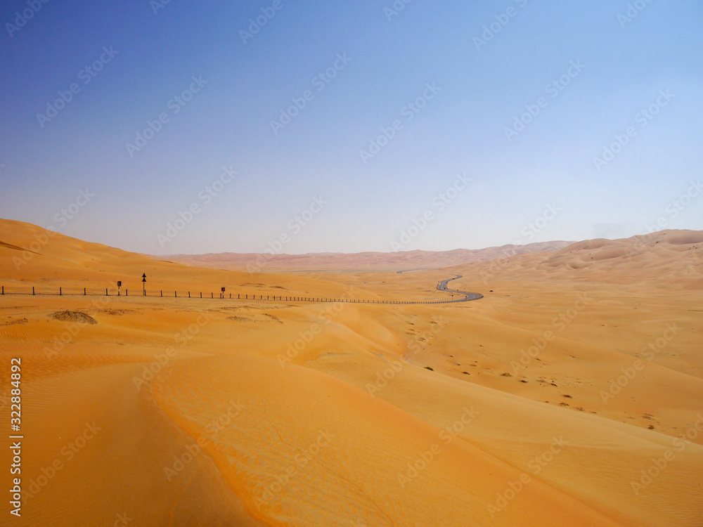 Desert road from Liwa to Moreeb dune