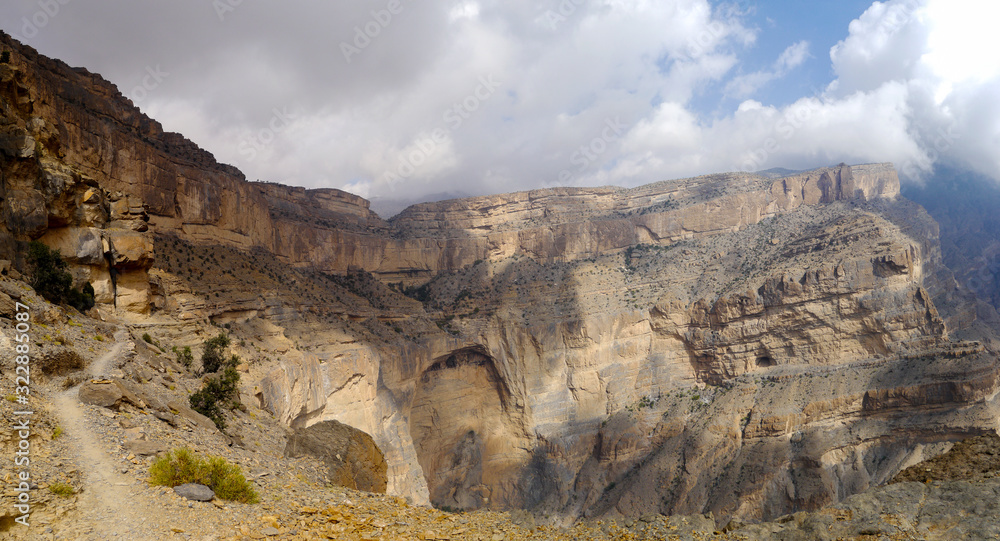 View of the Jebel Shams canyon, Omans 