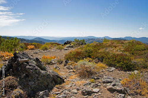 Rocky Pacific Crest Trail in northern Sierra mountains, California