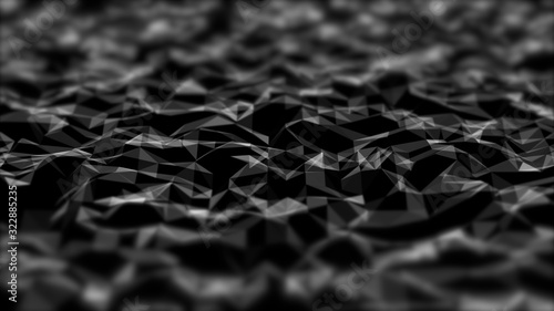 Bild auf Leinwand Tectonic plates shown in a polygonal relief texture over black background