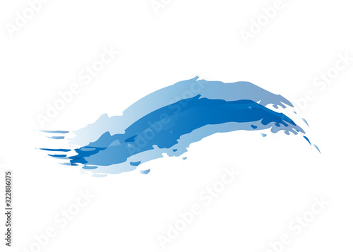 Water Wave Icon. Surf Logo. Vector Isolated On White Background. Hand Drawn Water Wave Icon. For Water Logo, Sign, Symbol, Surfing Icon, Sea And Ocean Logo. Abstract Ocean Waves Vector