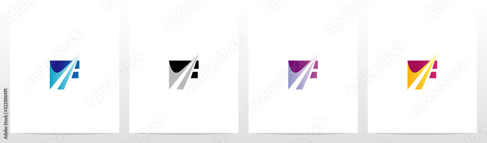 Swoosh Pointed Graphic On Letter Logo Design F Swoosh Pointed Graphic On Letter Logo Design F