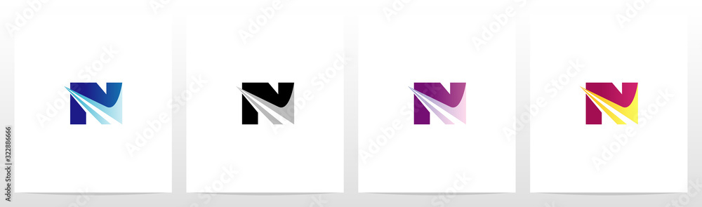 Swoosh Pointed Graphic On Letter Logo Design N