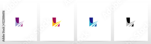 Swoosh Pointed Graphic On Letter Logo Design L