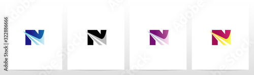 Swoosh Pointed Graphic On Letter Logo Design N