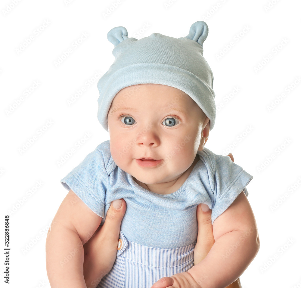 Portrait of cute little baby on white background Portrait of cute little baby on white background