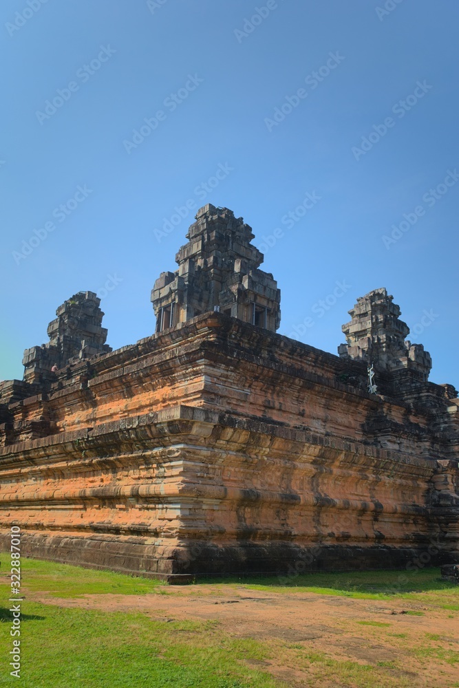 Ta Keo temple-mountain, a khmer temple built in the 10th century located in the Angkor complex near Siem Reap, Cambodia. Southeast corner of  the outer wall.