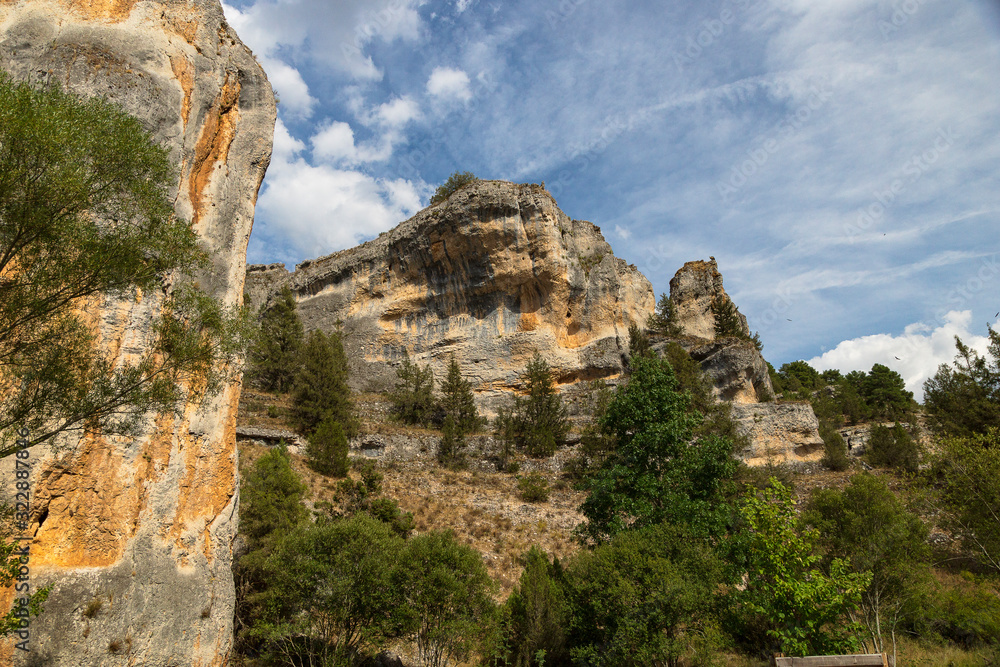 Cliffs and caves where vultures nest in Soria Spain