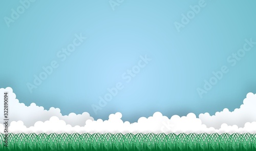 sky with cloud and grass la...
