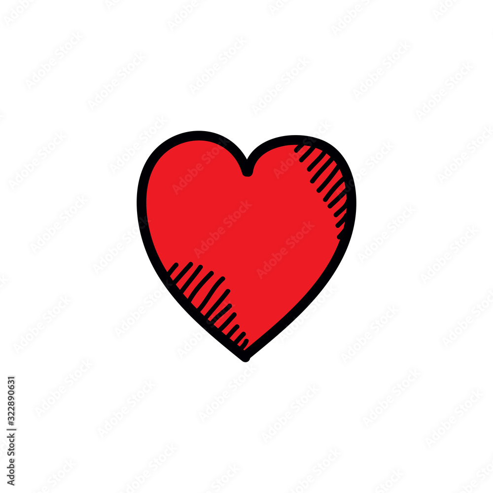heart doodle icon, vector illustration heart doodle icon, vector illustration