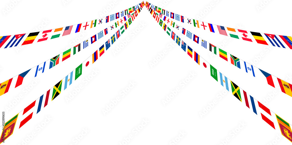 Fototapeta premium 国旗 運動会 空 背景