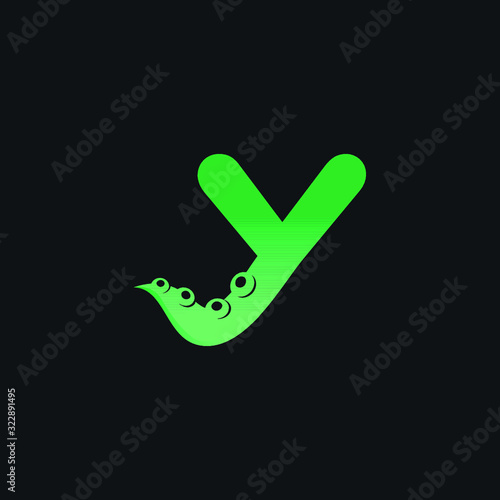 Letter Y Logo Design with Tentacle Element
