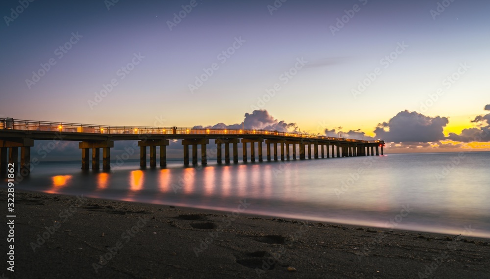 sunset florida miami water sea bridge beach sky clouds landscape ocean sunrise night shore nature vacation coast