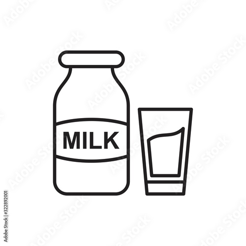 Milk Icon template black color editable. Milk Icon symbol Flat vector illustration for graphic and web design.