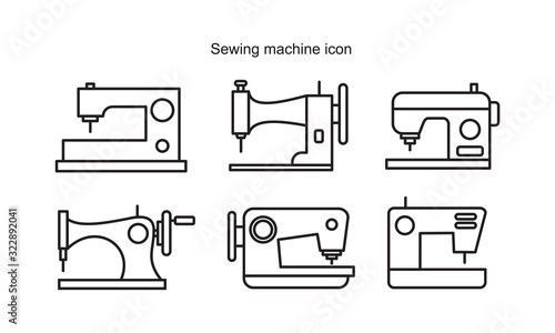 Sewing machine Icon template black color editable. Sewing machine Icon symbol Flat vector illustration for graphic and web design.