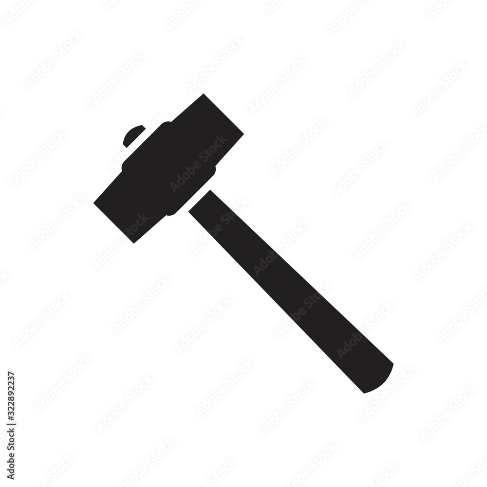 Hammer Icon template black color editable. Hammer Icon symbol Flat vector illustration for graphic and web design. Hammer Icon template black color editable. Hammer Icon symbol Flat vector illustration for graphic and web design.